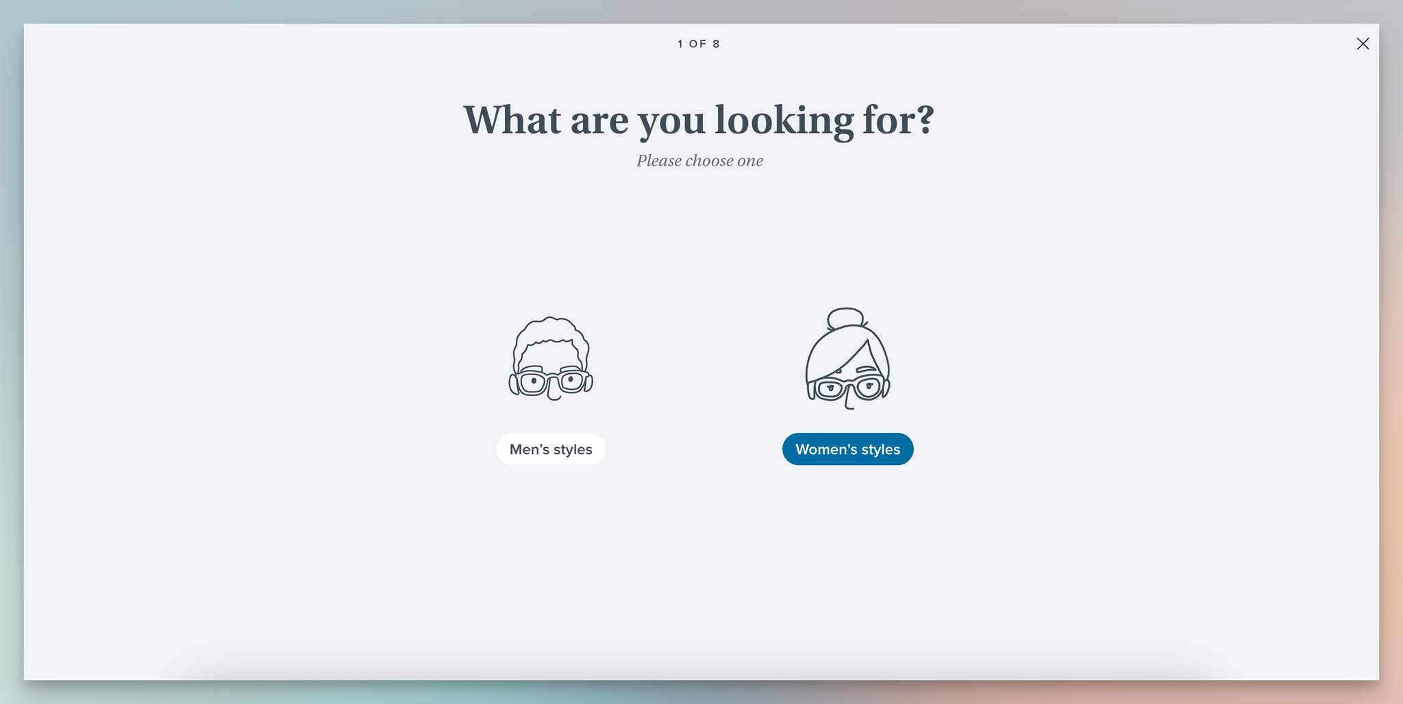 Ürün tavsiye testinin ilk adımı, lead generation formu örneği