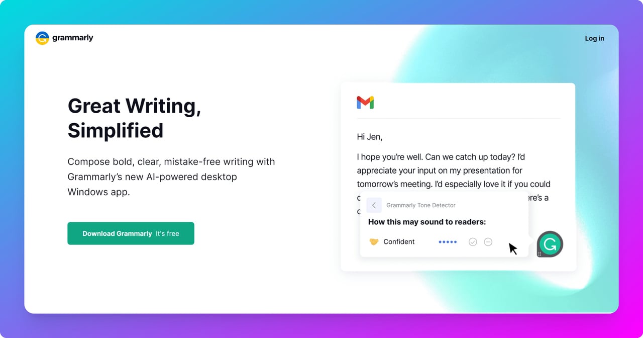 grammarly-web sitesi ekran görüntüsü gösteren-araç ve-içerik-pazarlama müşteri adayı oluşturma otomasyonu
