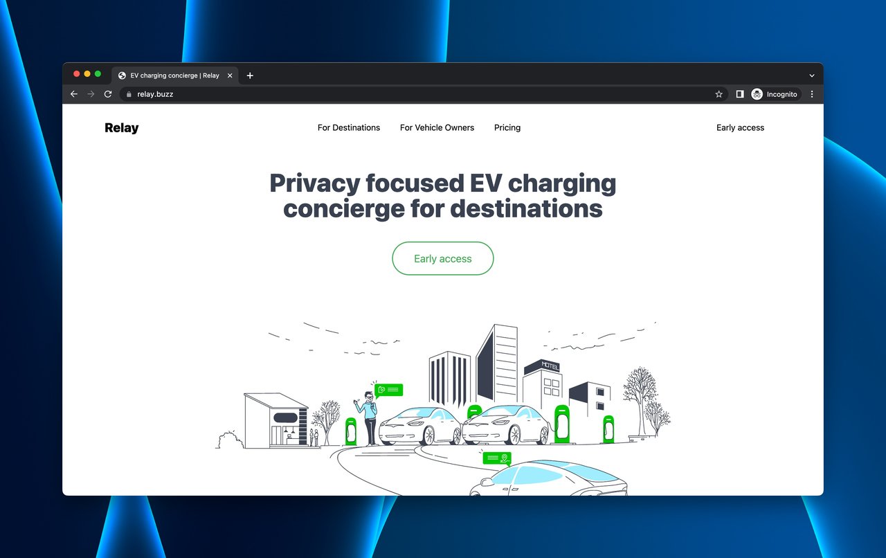 Relay web sitesinin üst kısmı