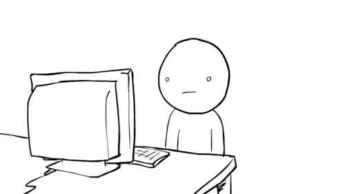 A character who looks at the computer and asks if the Google Analytics errors are serious, looking shocked