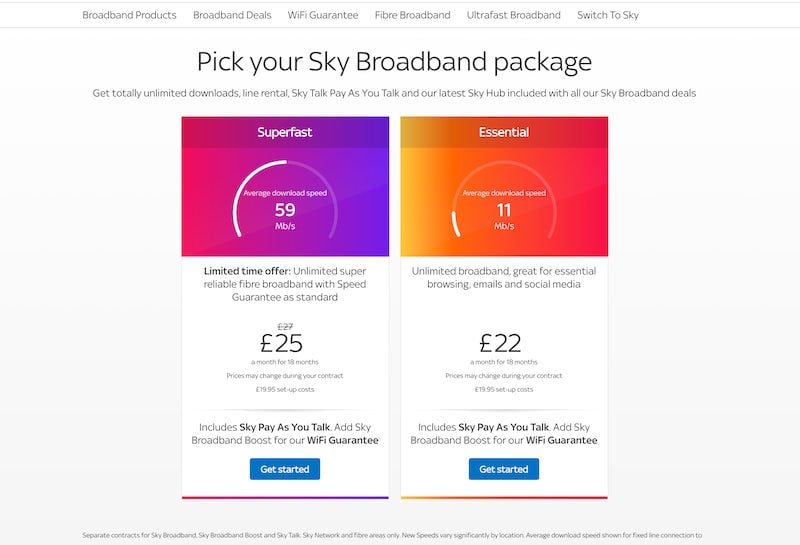 Sky'ın geniş bant aciliyet ek satışı