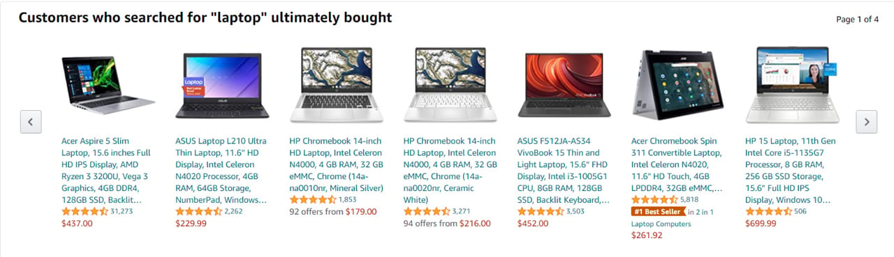 Amazon dizüstü bilgisayar çapraz satış