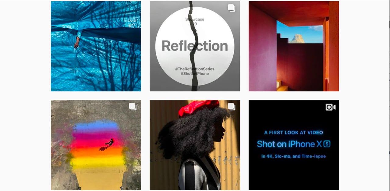 Example image of Apple Instagram account.