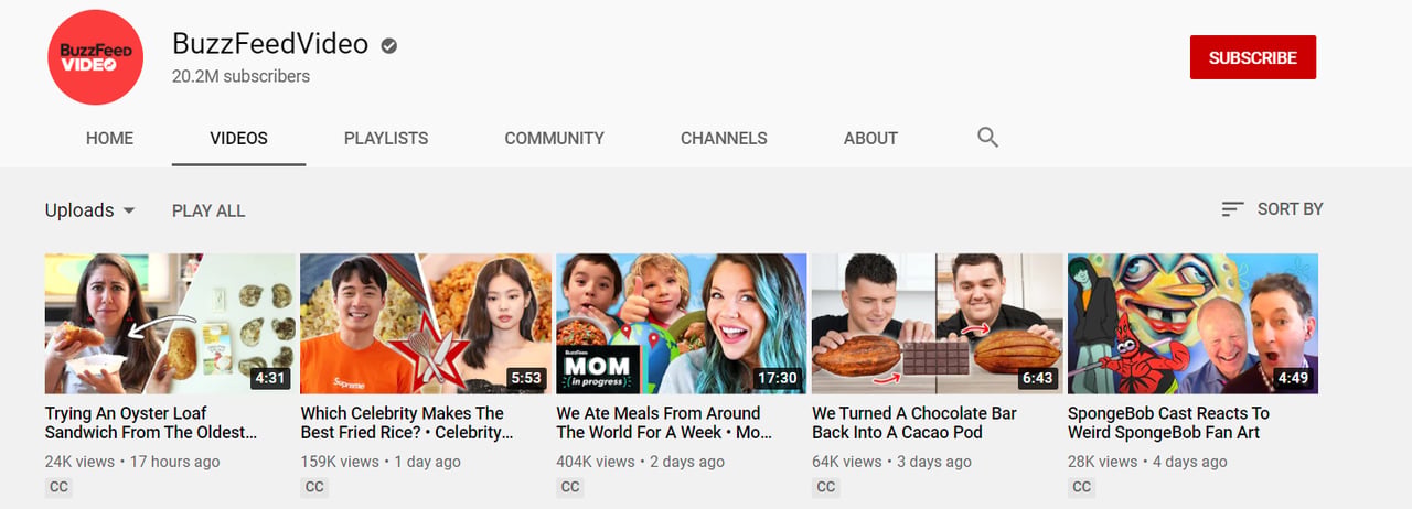 BuzzFeed'in YouTube kanalı