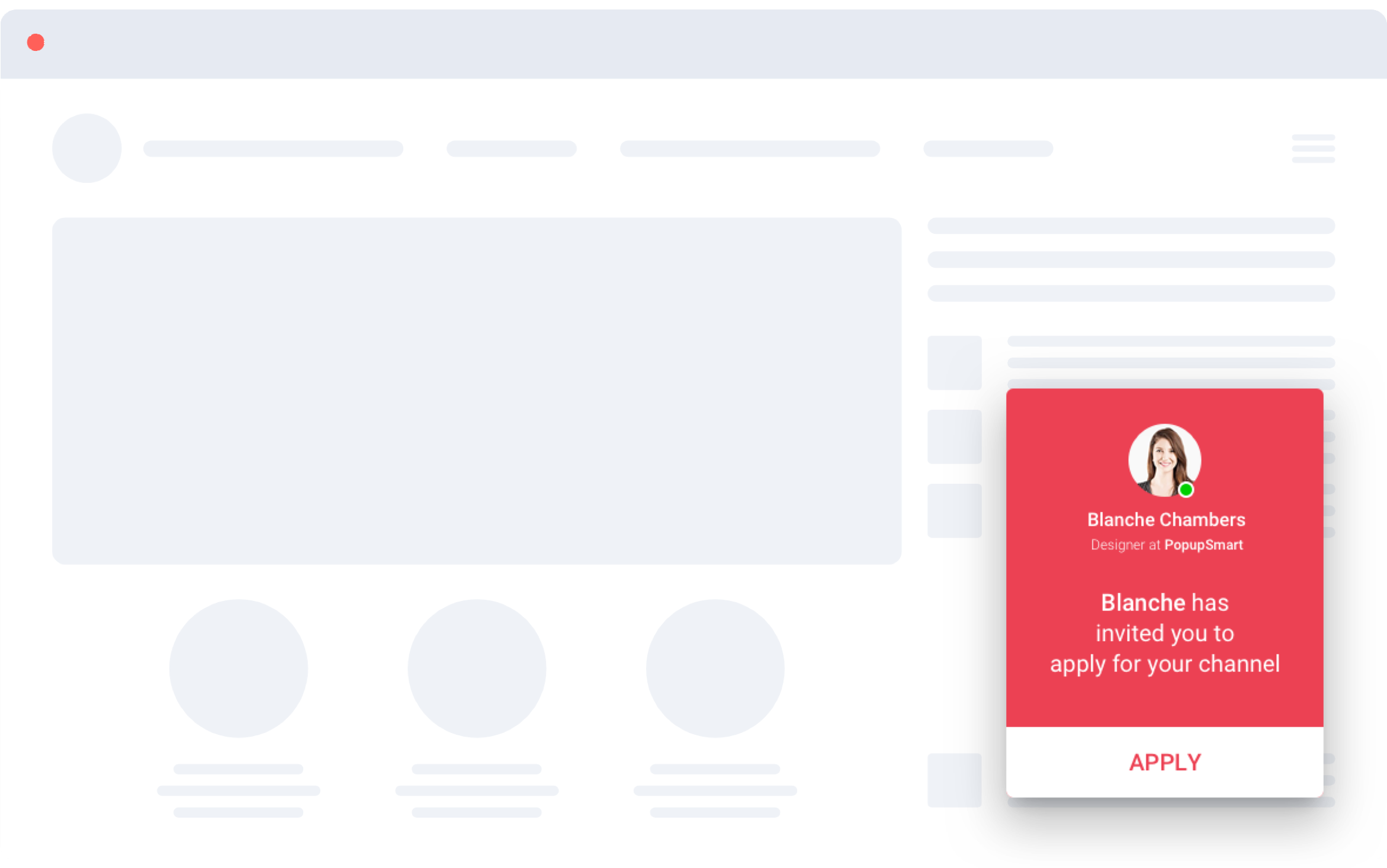 Popupsmart'tan modal popup örneği.