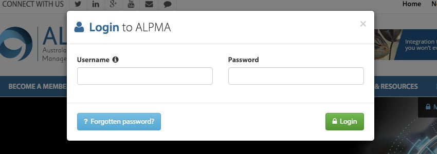 Modal Popup alpma giriş ekranı