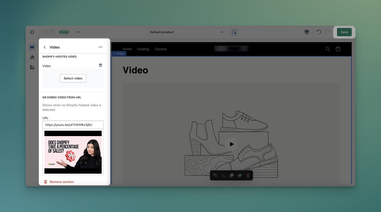 Shopify video ekleme işlemini kaydetme