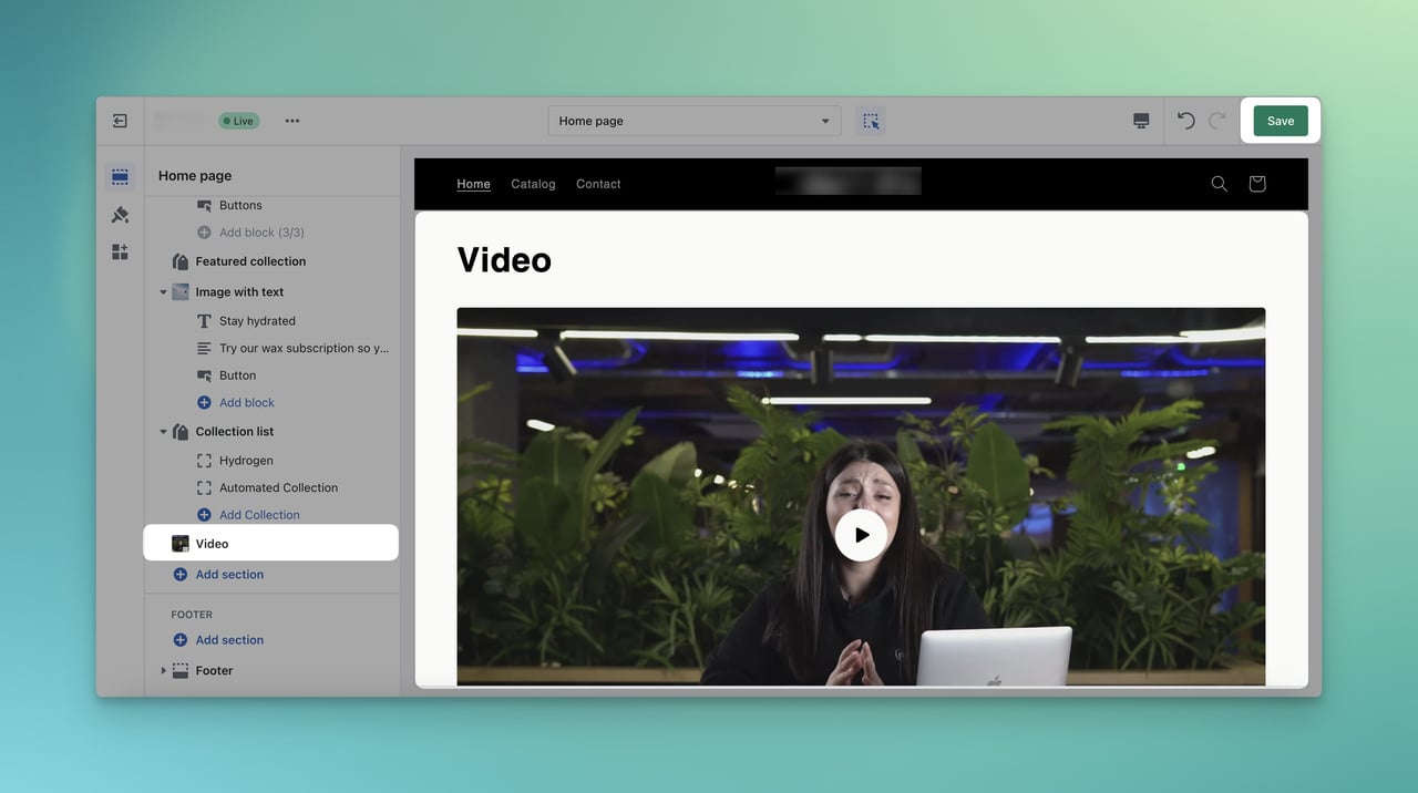 Shopify'da video unsurunu kaydetme