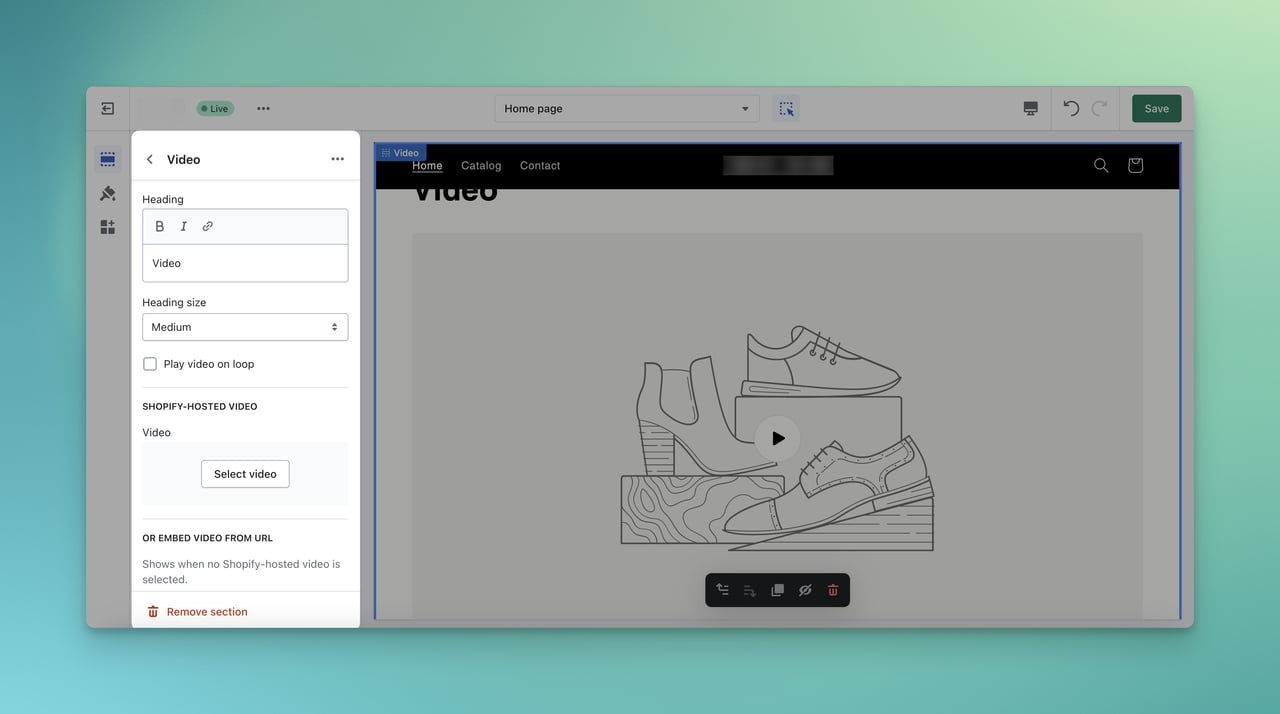Shopify üzerinde video elementi içeriği hakkında detaylar
