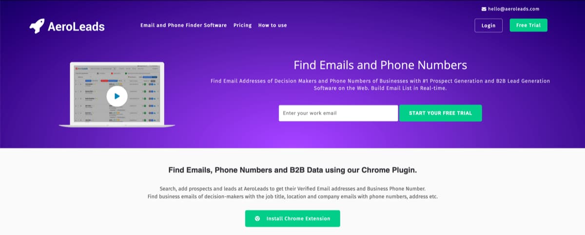 AeroLeads Email Finder hizmeti artılar ve eksiler