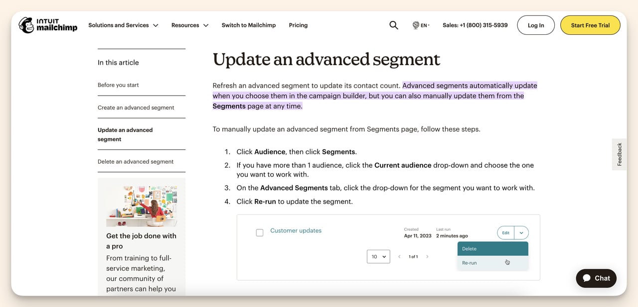 Mailchimp segmentation example showing how to automatically update audience segments based on subscriber activity for email automation