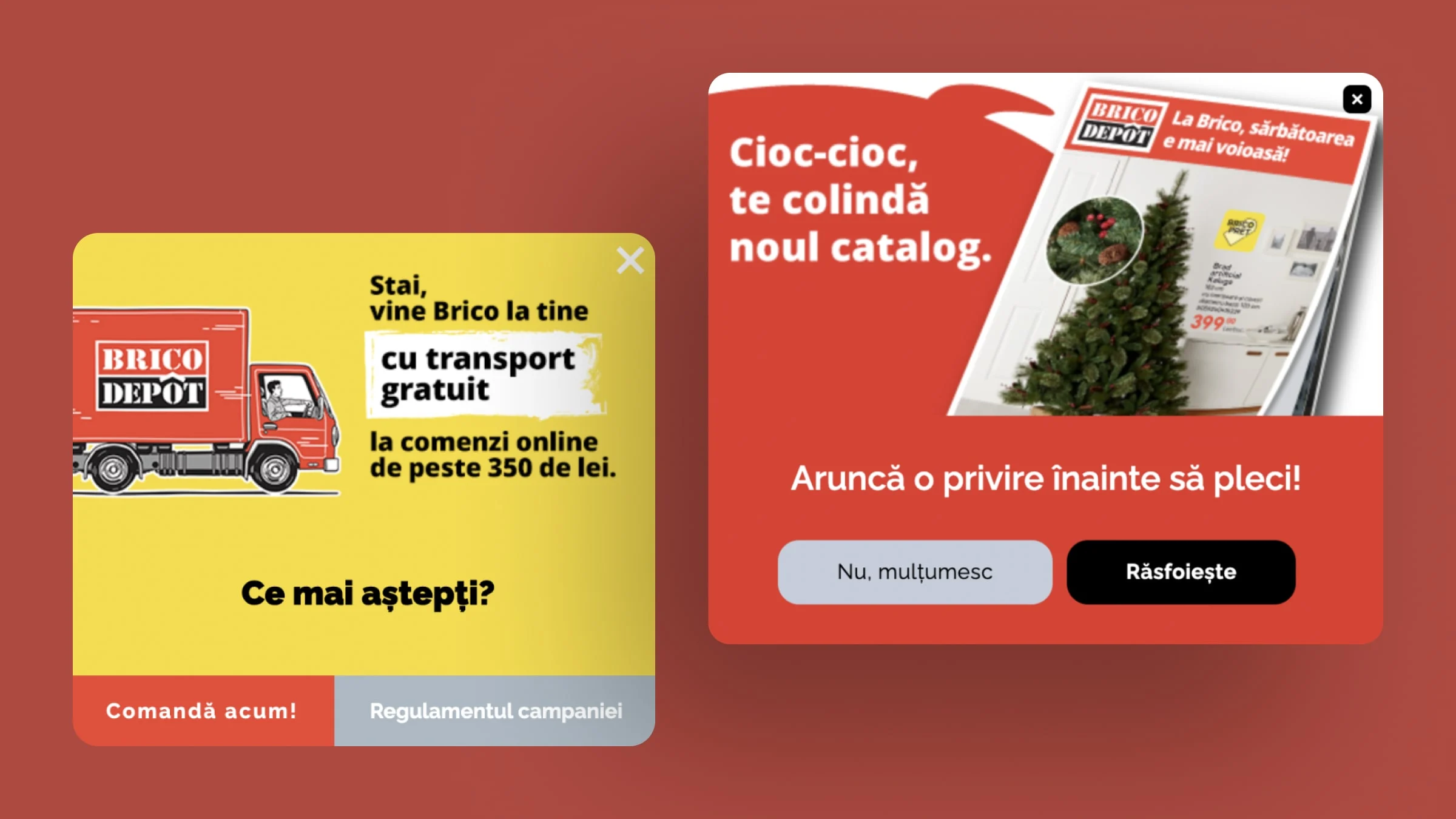 Brico Depot'nun Popupsmart kullanarak oluşturduğu özelleştirilmiş popup