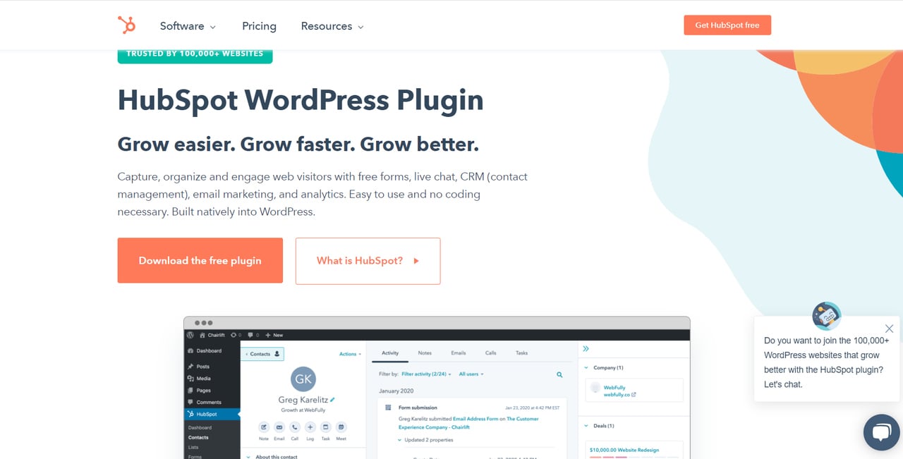 HubSpot Wordpress exit intent popup plugin