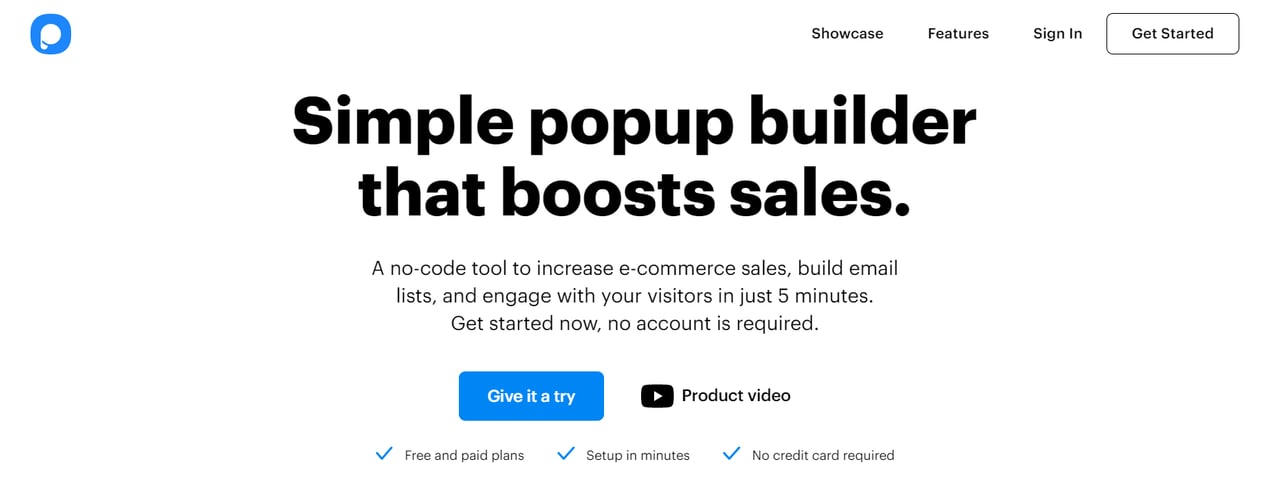 Popupsmart homepage