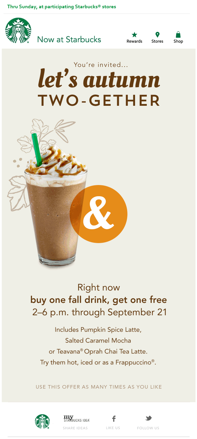 Animated seasonal items email example