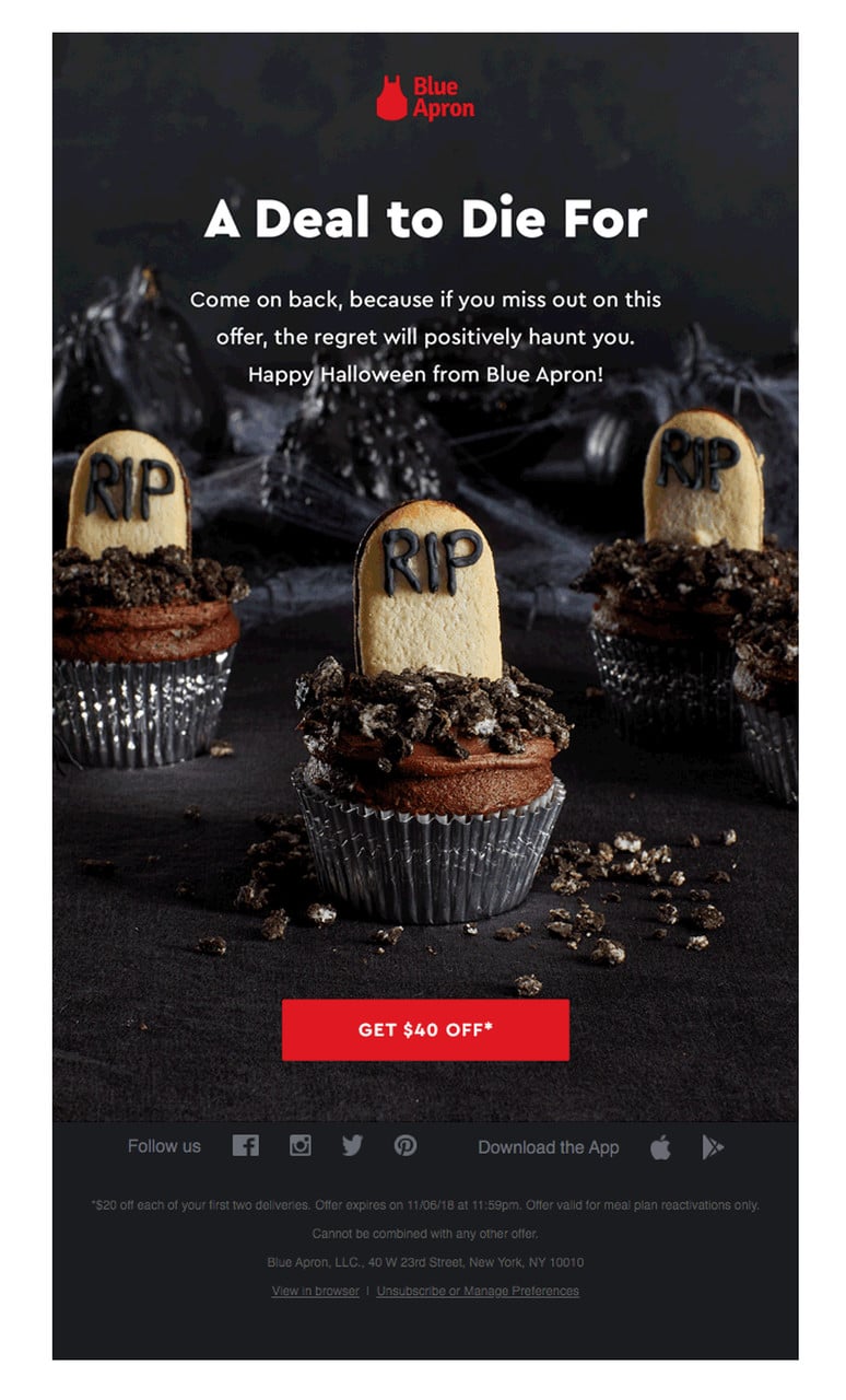 Forget the candy promotional funny email example