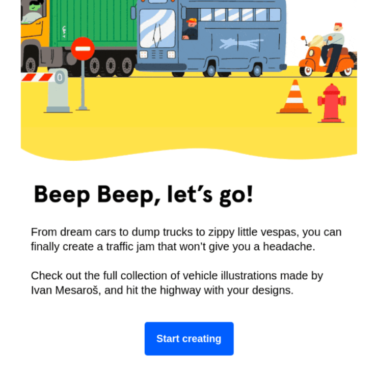 Blush beep beep reply nudge funny email example
