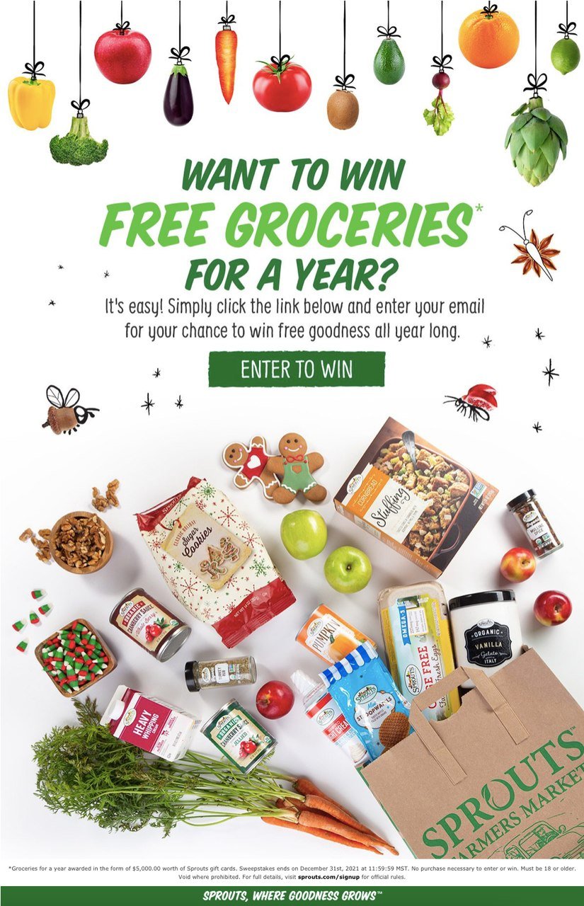 Sprouts Farmers Market'ın çekiliş e-posta şablonu