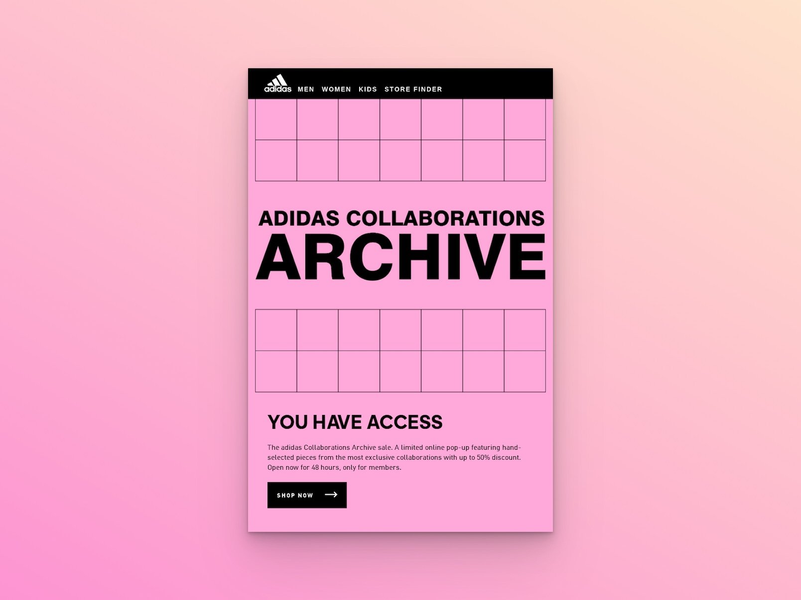 Adidas'ın yeniden etkileşim hediye e-postası
