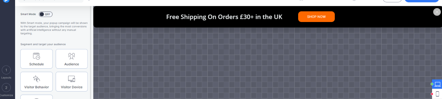 Free shipping banner hello bar example