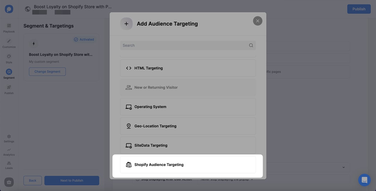 sadakat kampanyası için shopify hedef kitle seçimi