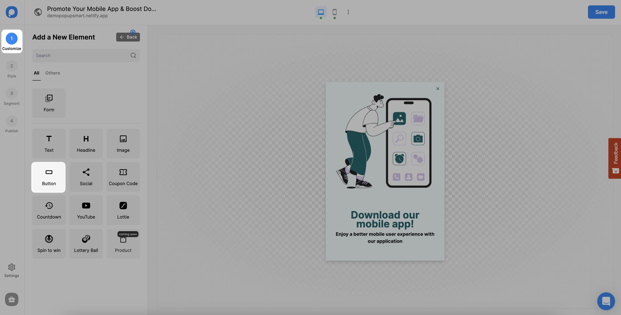adding a button element