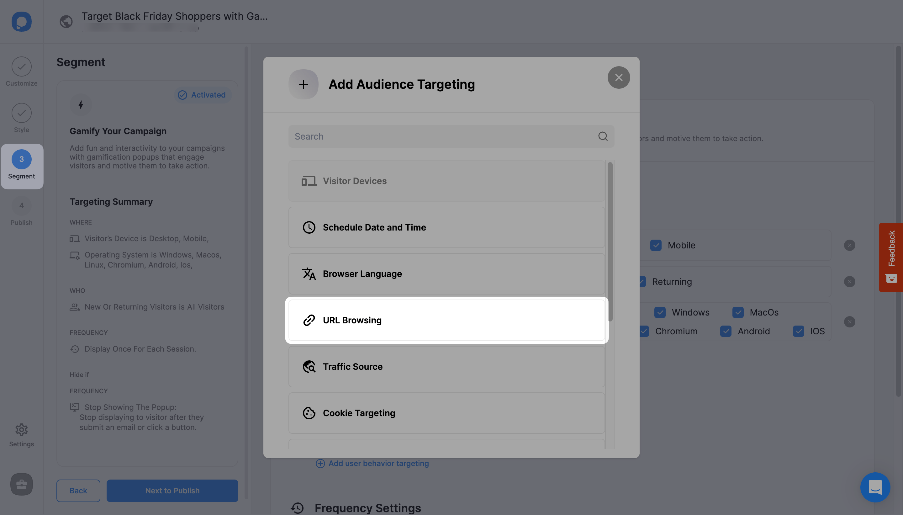 URL browsing ekranı