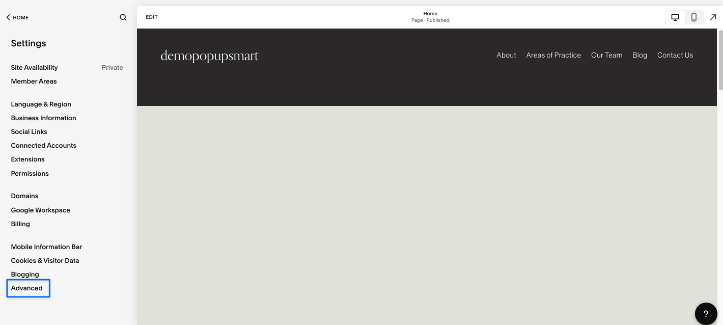 Create a Squarespace Popup Step Five