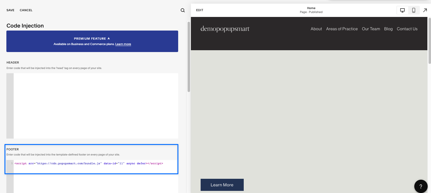 Create a Squarespace Popup Step Seven