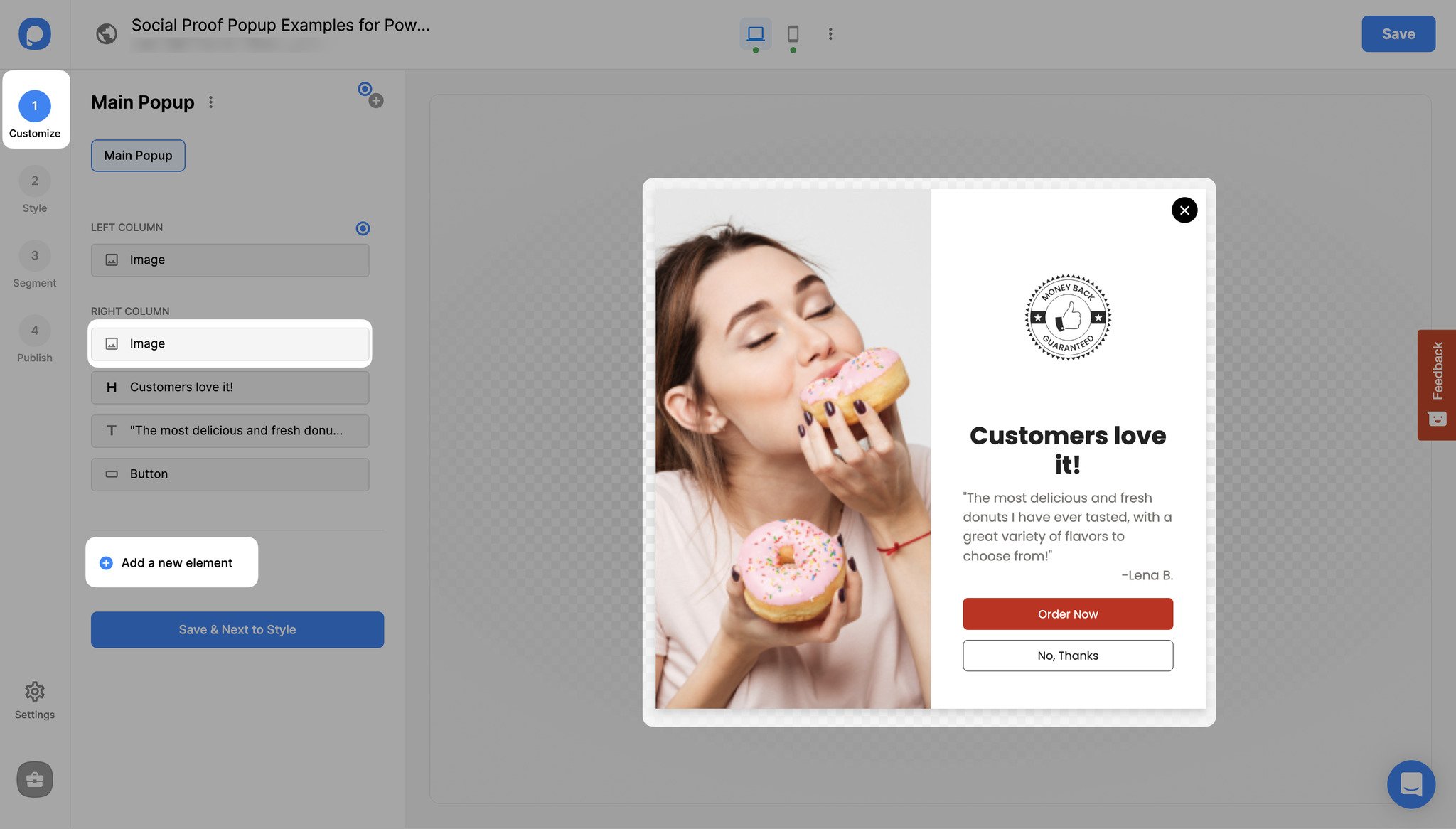 para iade garantisi popupı