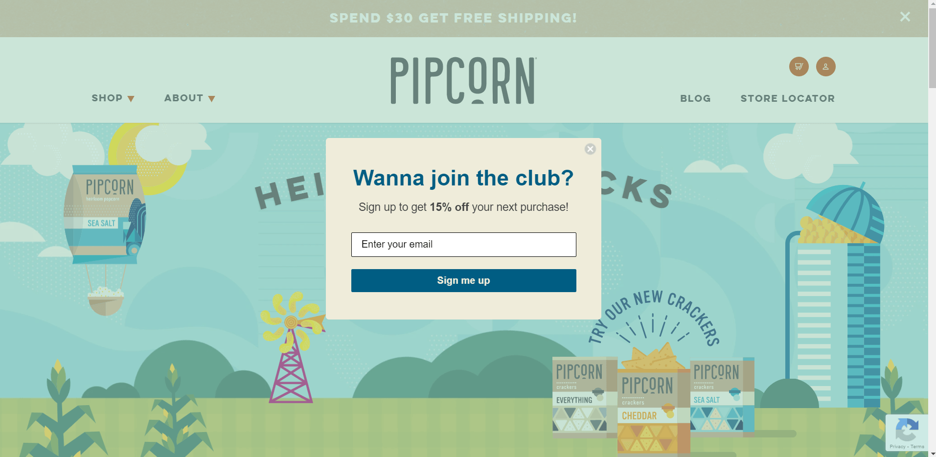 pipcorn popup örneği