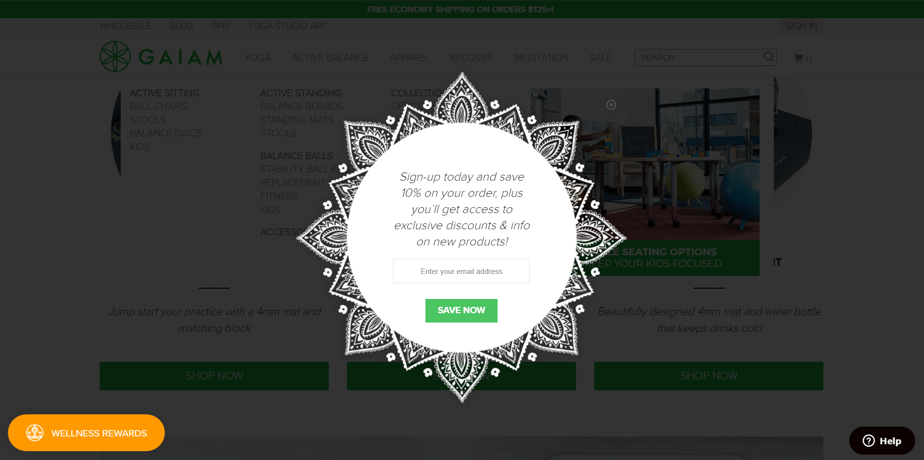 gaiam çıkış niyeti popup örneği