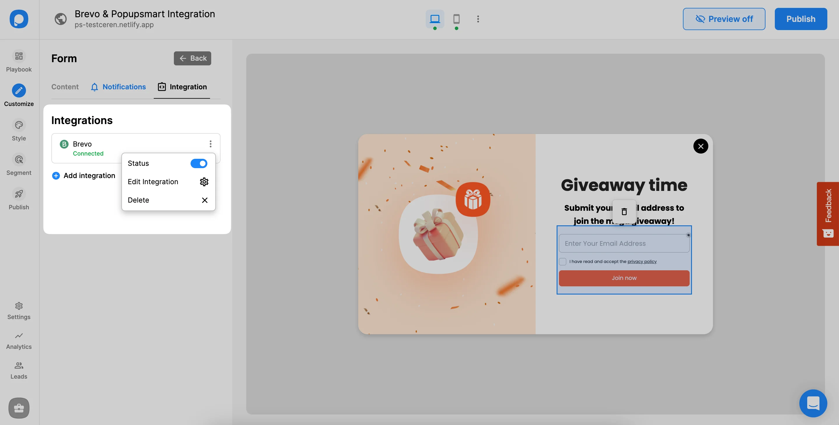 brevo integration is ready to go