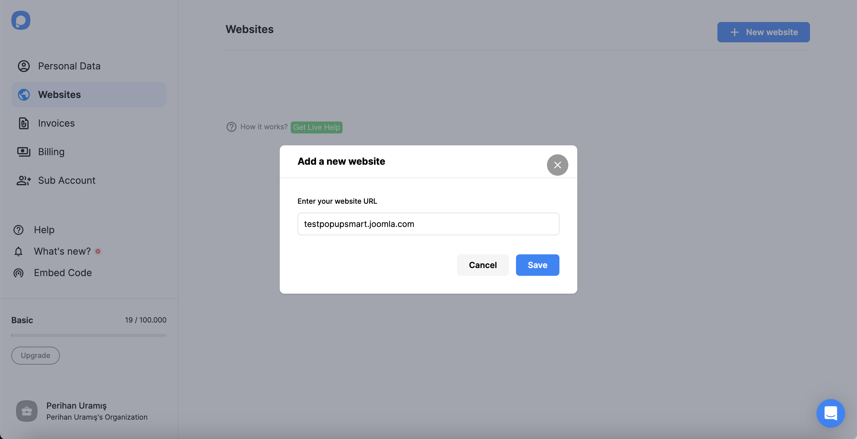 adding joomla website