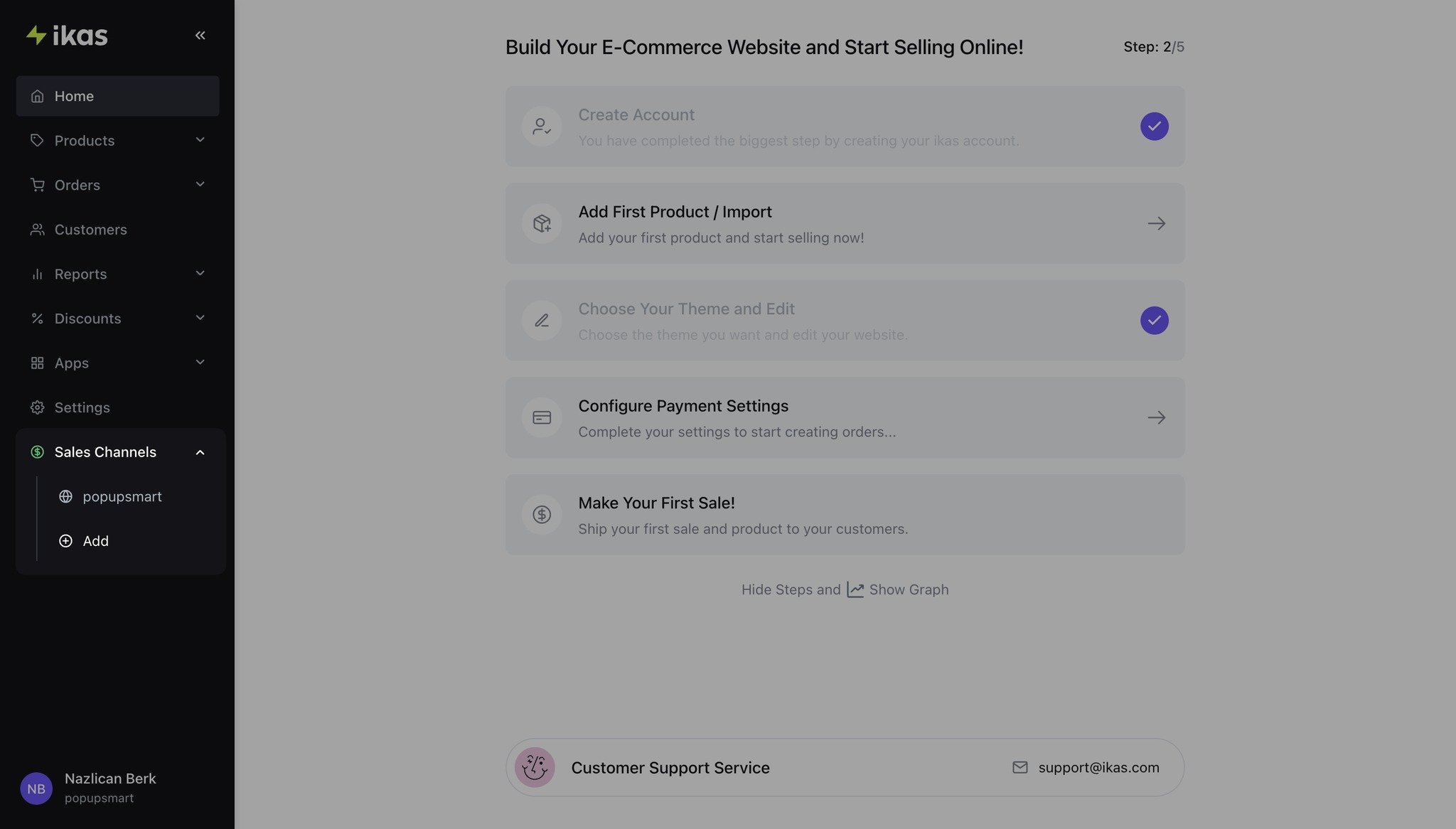 choosing ikas sales channel