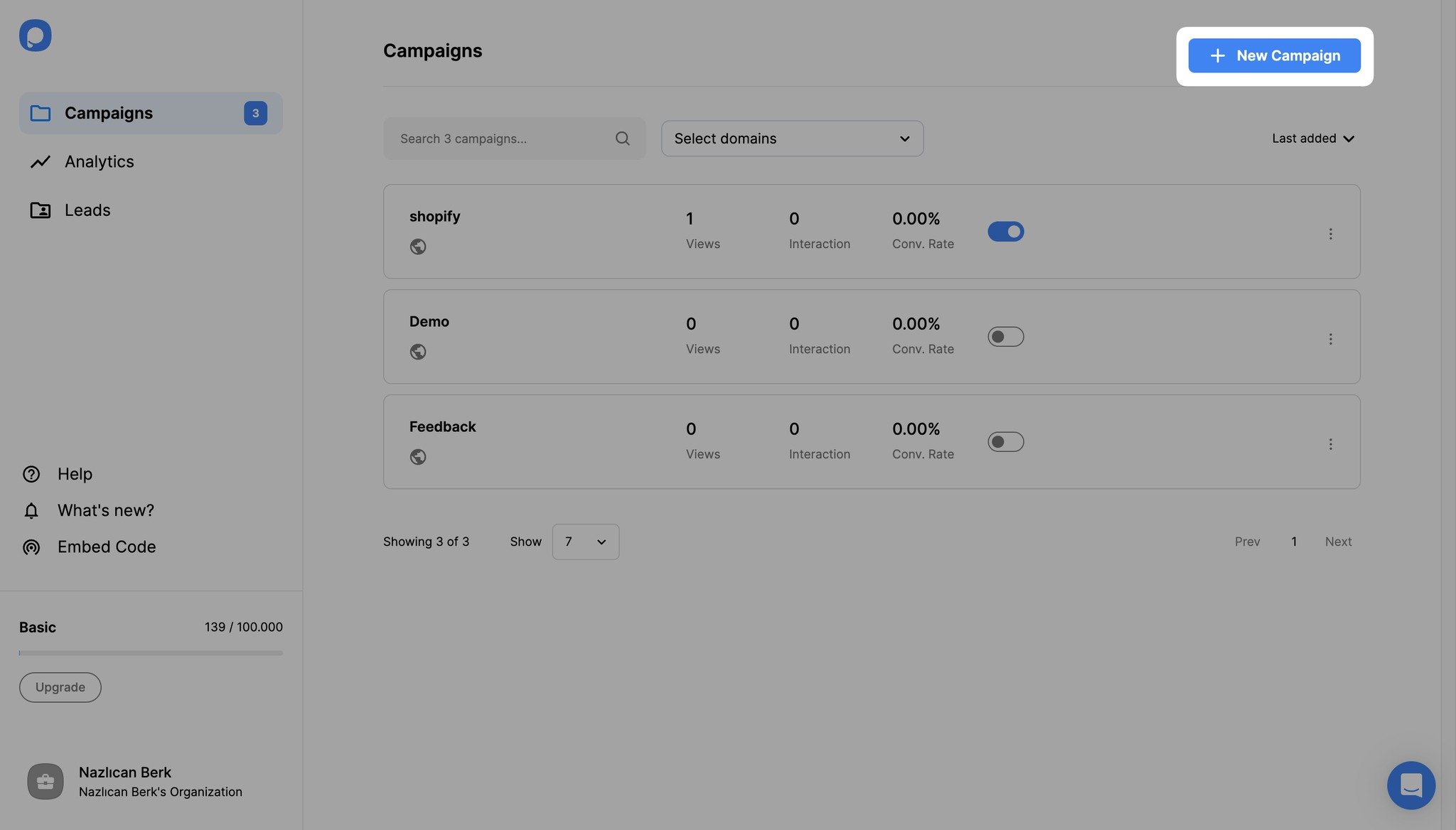 creating a new campaign