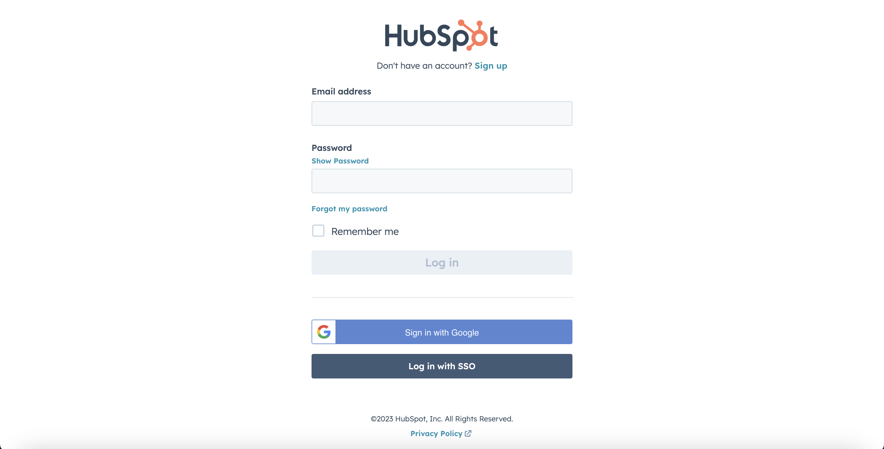 login hubspot