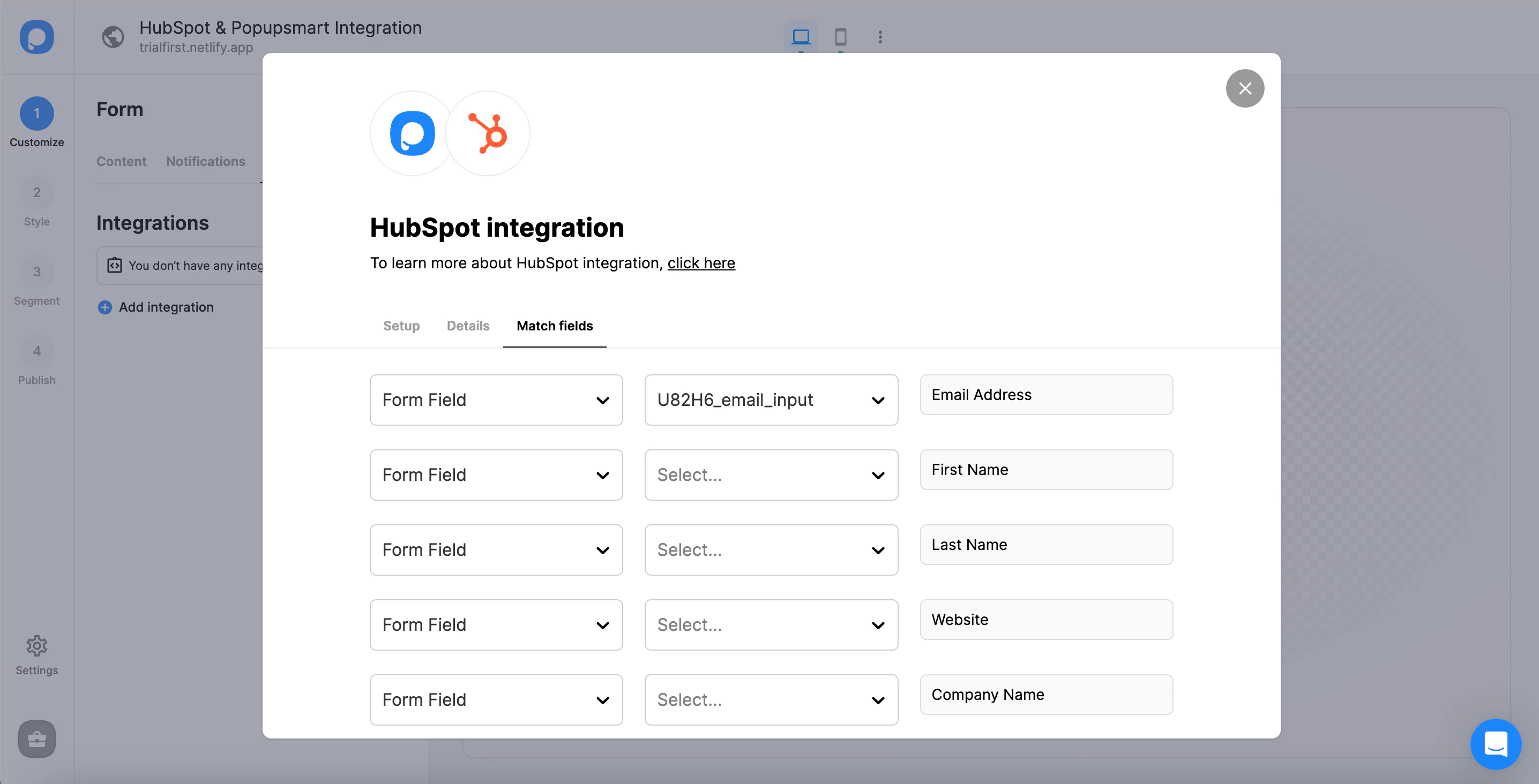 Choose the data you want based on the elements on your popup