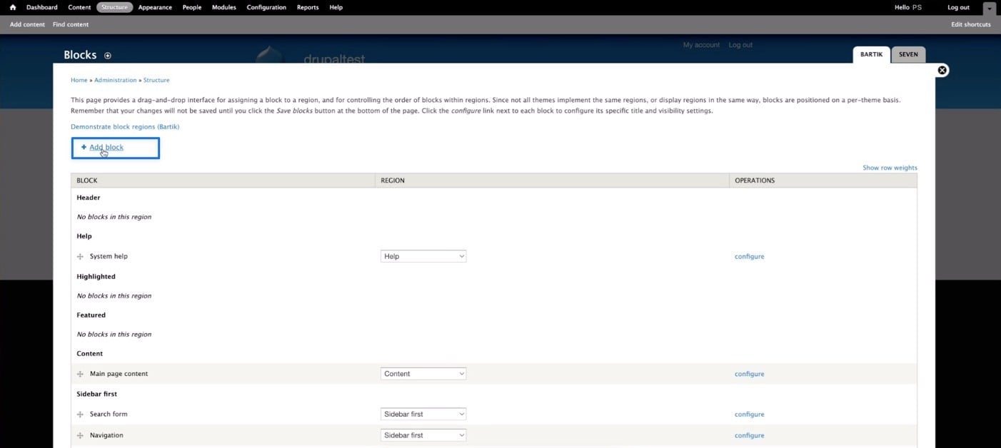 add blocks drupal