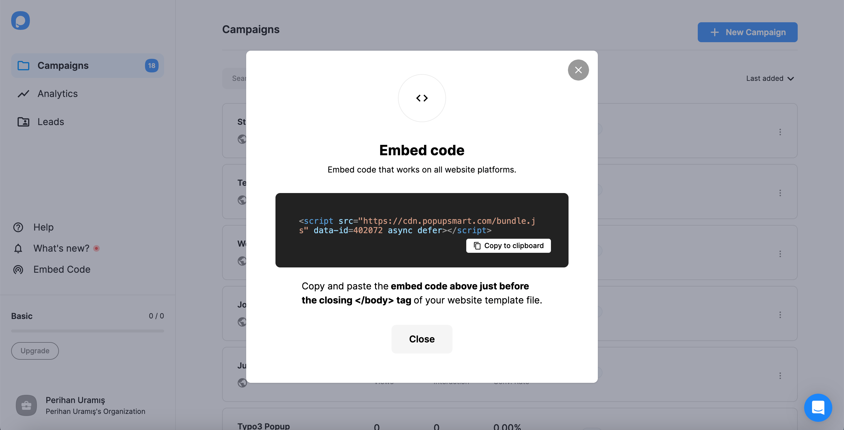 embed code clipboard