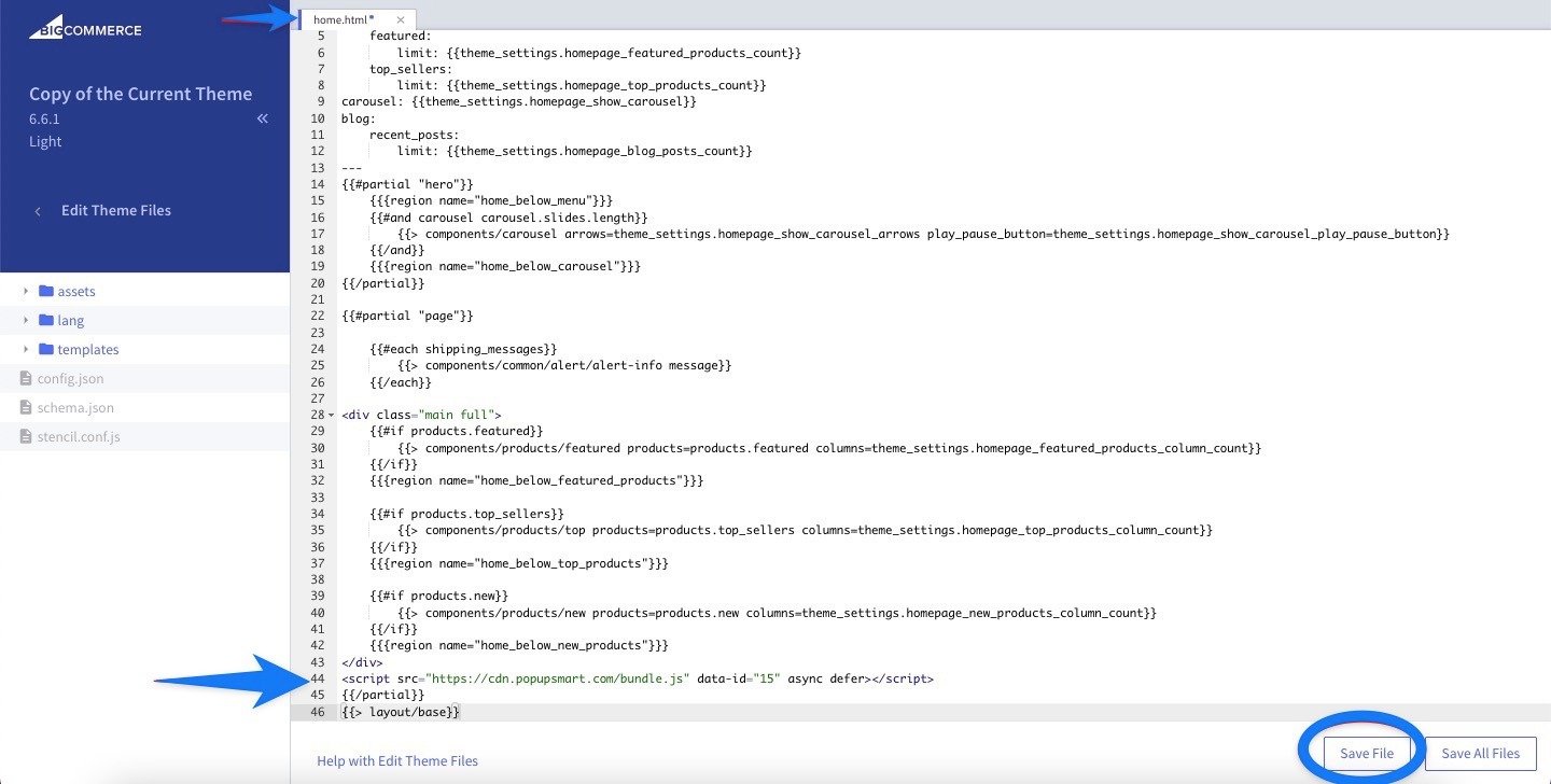 save file on editor