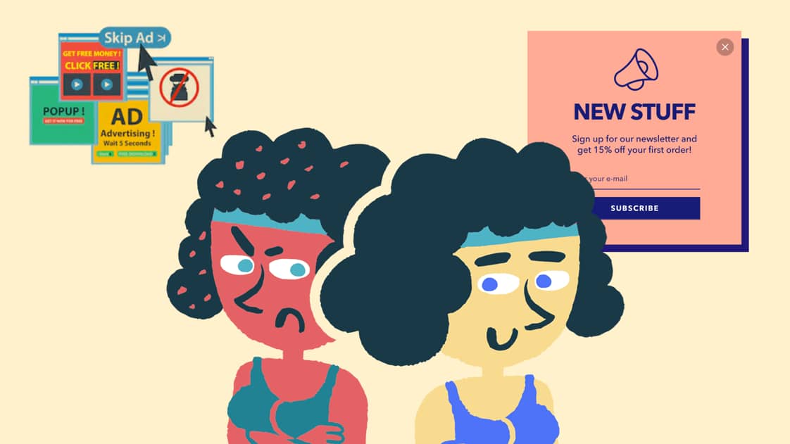 Rahatsız etmeden dönüşüm sağlayan popup tasarımları.