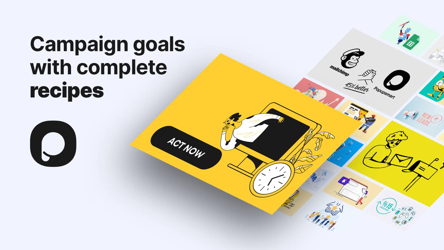 Popup campaign goals with complete recipes.