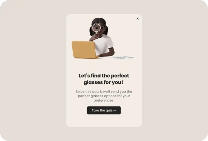 potansiyel müşteri oluşturma quizi popup