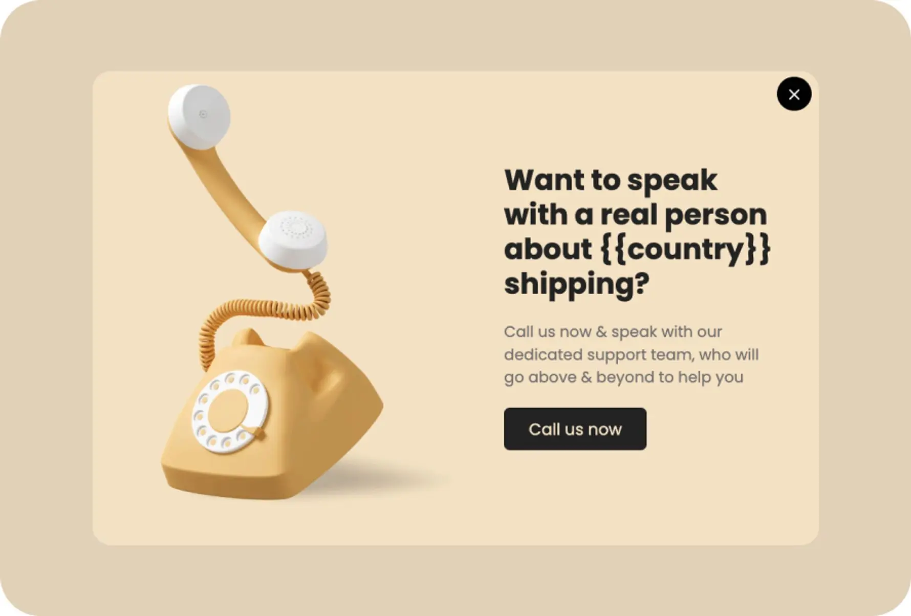 exclusive support popup