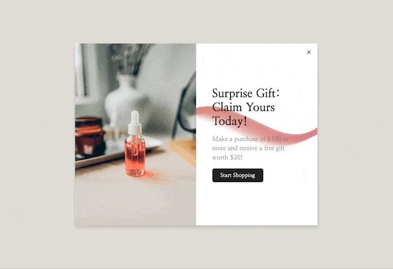 ücretsiz hediye popup'ı