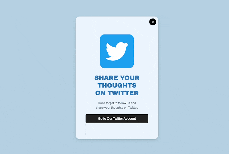 gain twitter followers popup