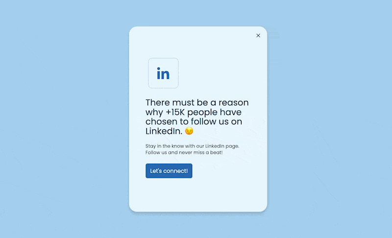 linkedin popup