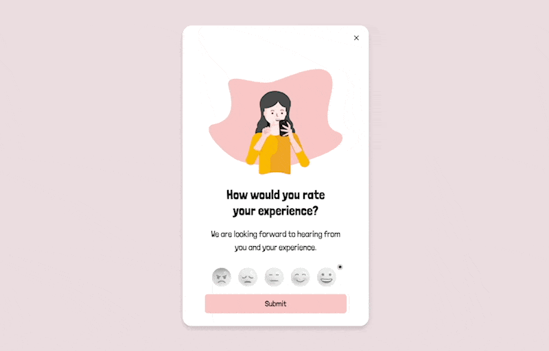 NPS anketi popup'ı