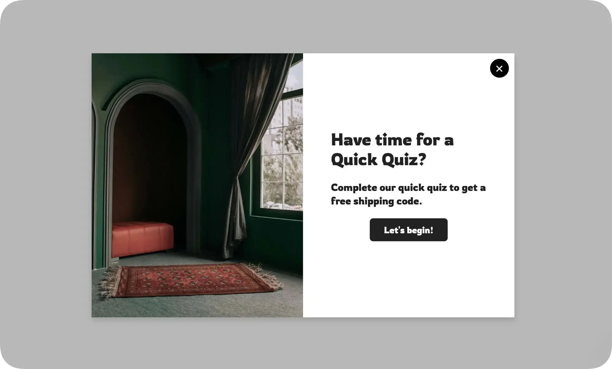 eğlenceli test popup'ı